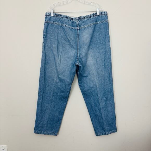 Essentials Style Drawstring Blue Denim Straight Leg Women’s Size XL - Picture 5 of 7